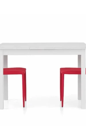 Ultima Occasione Tavolo allungabile, in legno finitura bianco frassinato, apertura con allunga laterale