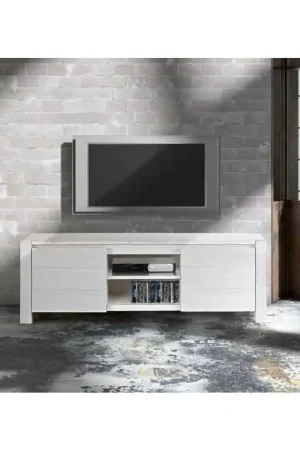 Occasione Imperdibile Porta Tv Moderno di Design, in Abete Bianco Spazzolato