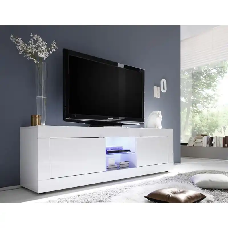 Mobile porta TV "Beta" Laccato Bianco Lucido 181x56 Miglior Prezzo