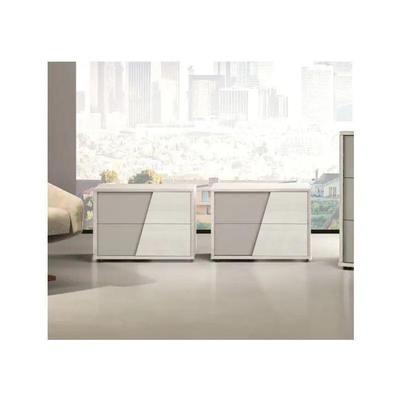 Prezzo Conveniente Comodini Bianco altea e Grigio seta design moderno