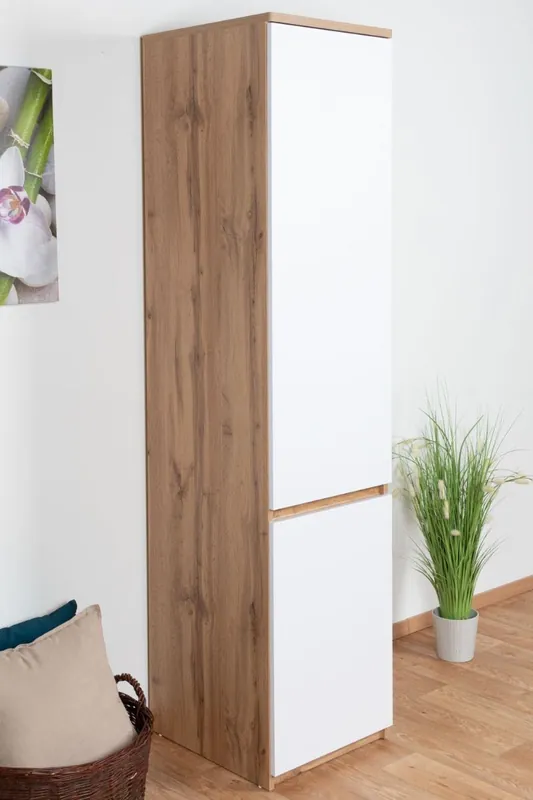 Sconto Armadio cameretta ante battenti Alard 02 Rovere/Bianco 195 x 45 x 52 cm Design moderno salvaspazio