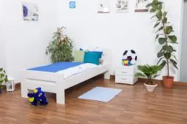Ultima Occasione Letto singolo Easy Premium Line K2 Faggio massello laccato bianco 90 x 200 cm Design moderno