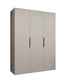 A Buon Prezzo Armadio a battente Korab 20 cashmere 3 ante, 2 scomparti, 2 barre appendiabiti Maniglie nere Larghezza 1,5 m Soft-Close