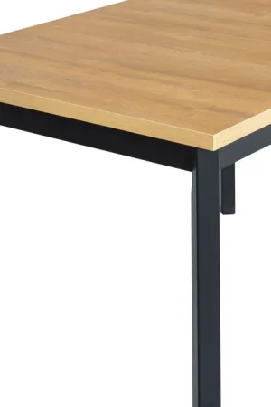 Tavolo da pranzo RAMTAI nero e rovere Design moderno esclusivo 80 x 140/180 cm Gambe in legno robuste Prezzo Basso