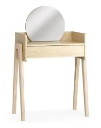 Spedito Oggi Toeletta con specchio Miriany 05 Rovere elegante 1 cassetto Illuminazione LED Soft-Close 69,5x42x114 cm