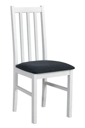 A Buon Prezzo Sedia SIGULDA bianca Rivestimento grigio scuro Seduta confortevole in schiuma T-25 Faggio massiccio Stile classico