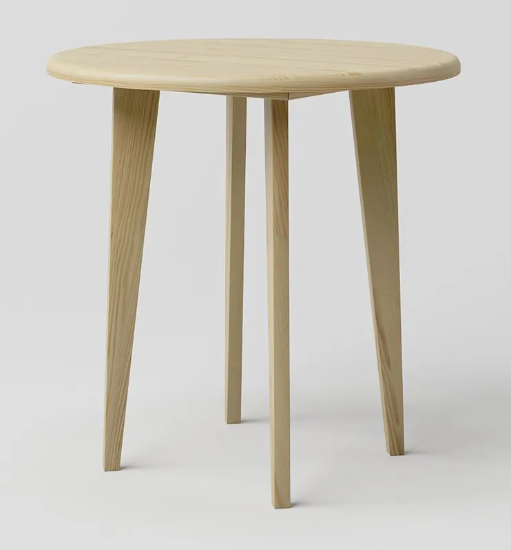 Tavolo rotondo in pino massiccio naturale Aurornis 72 80 x 80 cm Design moderno e resistente Direttamente Dal Produttore