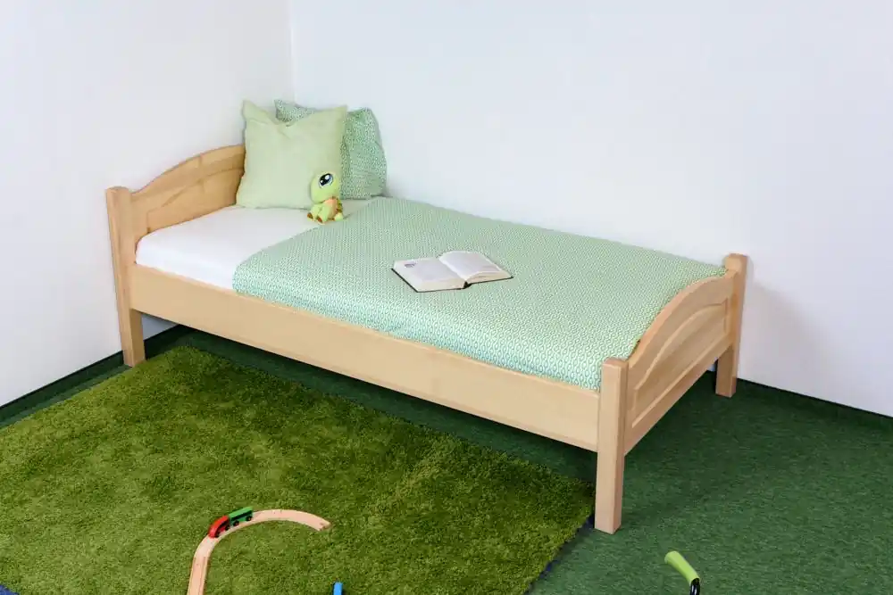 Must-Have Letto singolo in faggio massello naturale 113C Rete a doghe inclusa 100 x 200 cm Design moderno