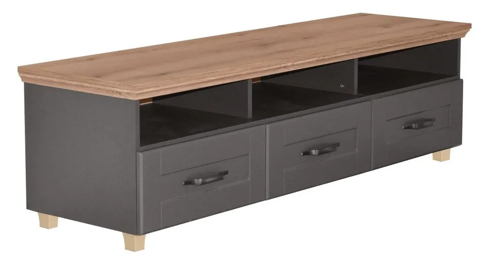 Ordina Subito Mobile TV per soggiorno "Cuenca" 05 Rovere e grigio moderno 3 cassetti capienti 50 x 170 x 49 cm