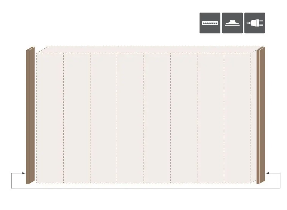 Compra Online Cornice luminosa a LED per armadio Gataivai Noce 227 cm Moduli aggiuntivi compatibili