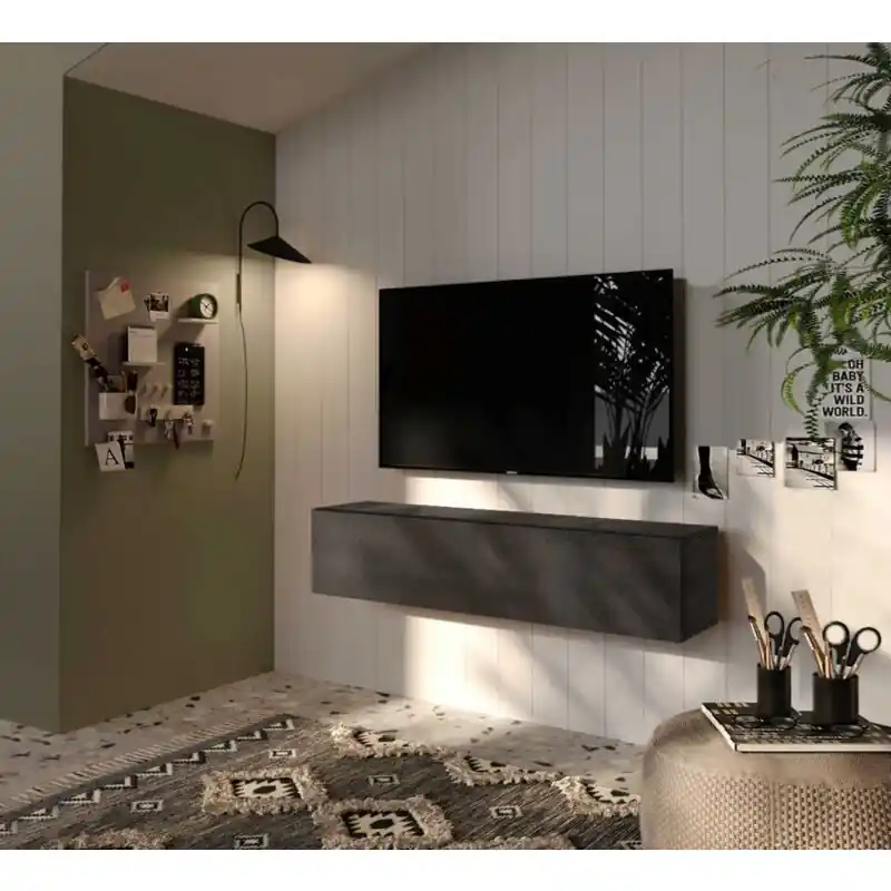 Spedizione Espresso Parete attrezzata 138x30x29 h cm, Lava, collezione Logica