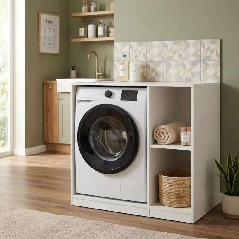 Offerta Limitata Mobile a terra a 4 vani contenitori, L.99 H.98 P.68, Bianco
