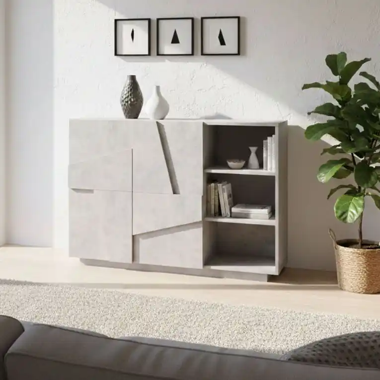 Credenza cemento 121x38x86h cm 2 ante - Acab Di Tendenza