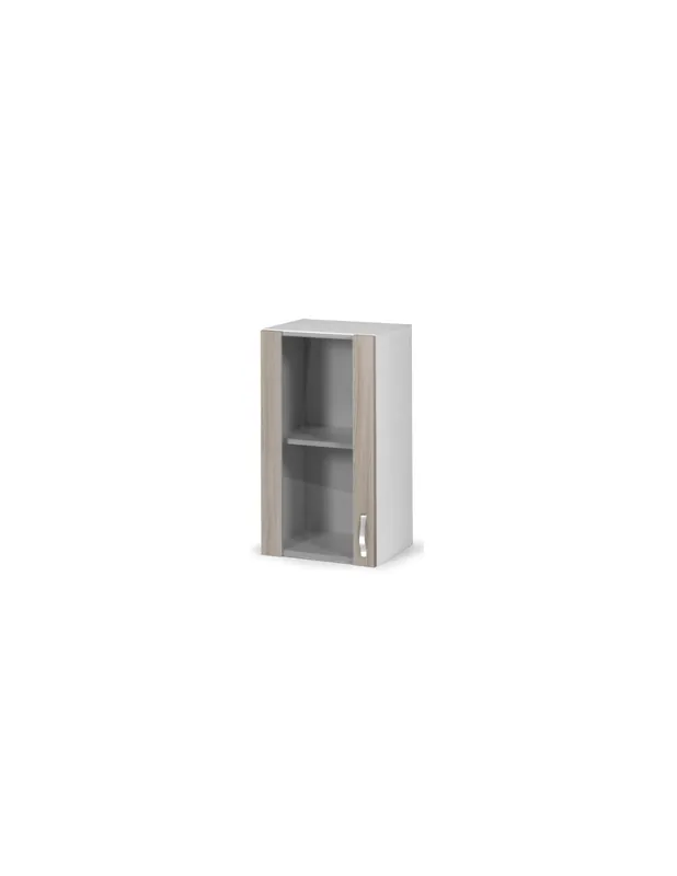 Promozione Esclusiva Vetrina pensile per cucina 40 cm 1 anta olmo e struttura colore bianco