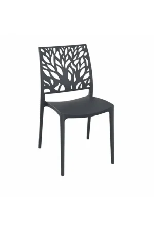 A Buon Prezzo Set 4 Sedie in polipropilene schienale intagliato forma di albero Tree colore grigio metal
