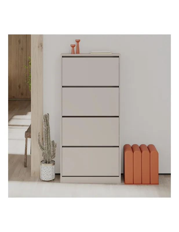 Scarpiera quattro ante a ribalta SHC540OAK 73x26x154,5 colore light mocha grigio Bestseller