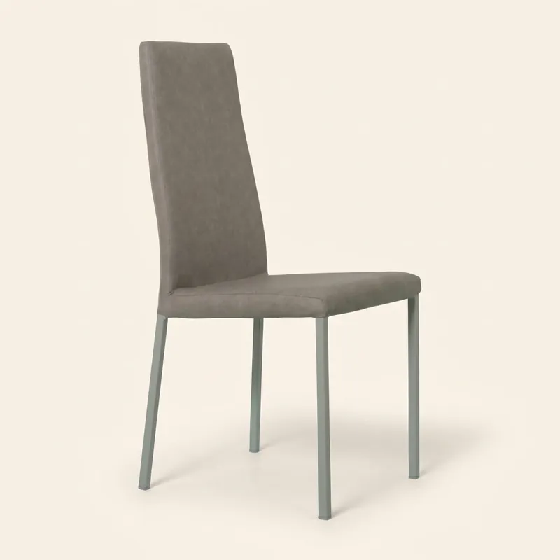 Il Siedidormi Sedia Cucina Soggiorno Design Moderno in Ecopelle e Metallo 48x53x98 cm colore Grigio Nettuno - Sempione Prezzo Ridotto