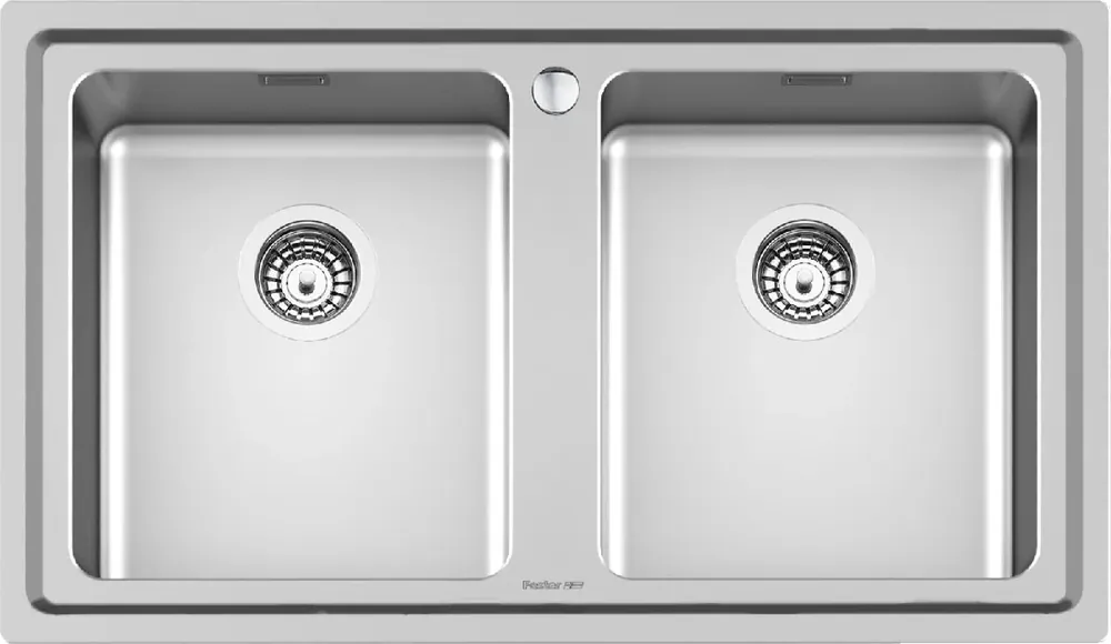 Foster Lavello Cucina 2 Vasche da Incasso Larghezza 86 cm materiale Acciaio Inox finitura Spazzolato - 3274 050 Evo Reso Gratuito
