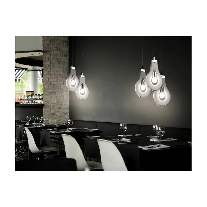 Offerta Lampo Lampada a Sospensione Flat con struttura in metallo cromato e lastra forata in PMMA bianca arancione e nera