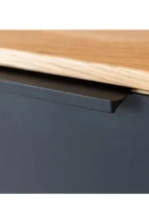 A Buon Prezzo Mobile tv sospeso con vetro nero e sezione di tronco rovere massello