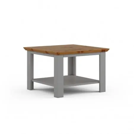 Sconto Tavolino da salotto pino massello grigio e rovere shabby country