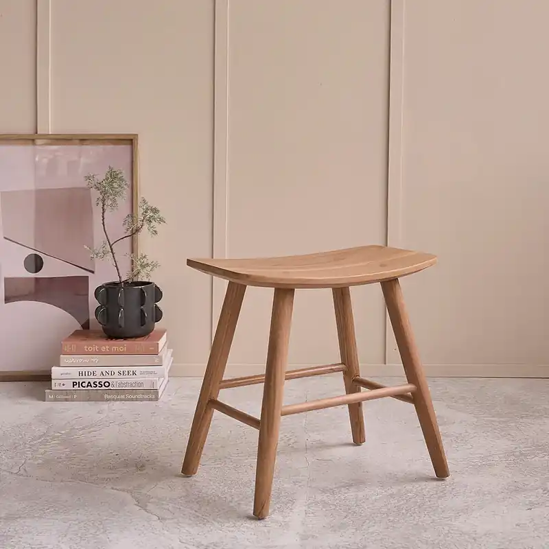 Sgabello da bar in teak massello 45 cm Nuova Collezione