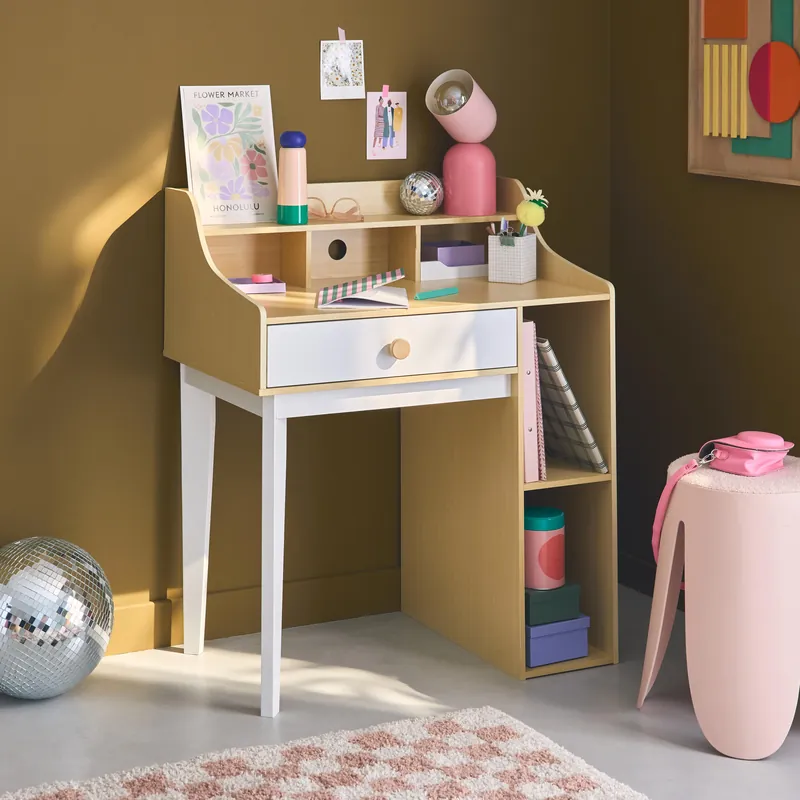 Scrivania per bambini con cassetto e ripiani Prezzo Scontato
