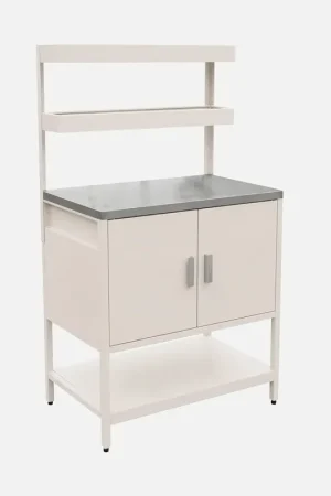 Offerta Speciale Modulo cucina da esterno in acciaio con 2 ripiani sospesi e 2 ante, 80cm